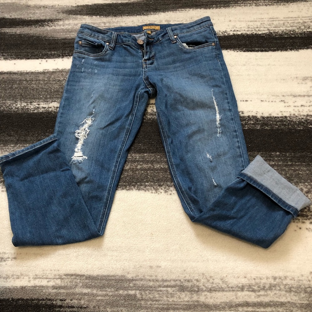 STA Blue Boyfriend Cut Distressed Jeans-Size 9